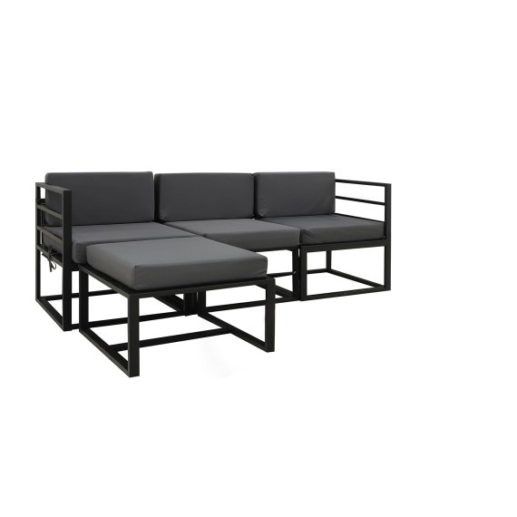 Այգու հավաքածու HOBEL CORNER DECK METAL BLACK/ OXFORD DARK GREY (5) 