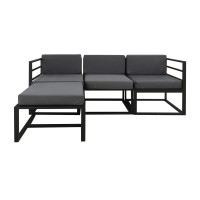 Garden set HOBEL CORNER DECK METAL BLACK/ OXFORD DARK GREY (5) 