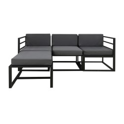Садовый гарнитур HOBEL CORNER DECK METAL BLACK/ OXFORD DARK GREY (5) 
