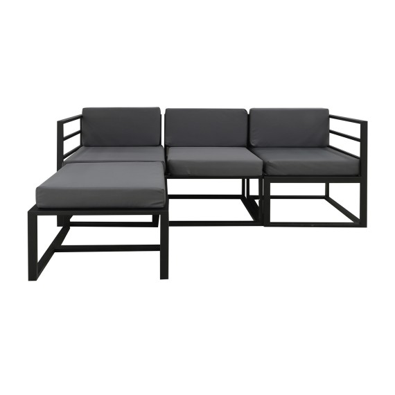 Այգու հավաքածու HOBEL CORNER DECK METAL BLACK/ OXFORD DARK GREY (5) 