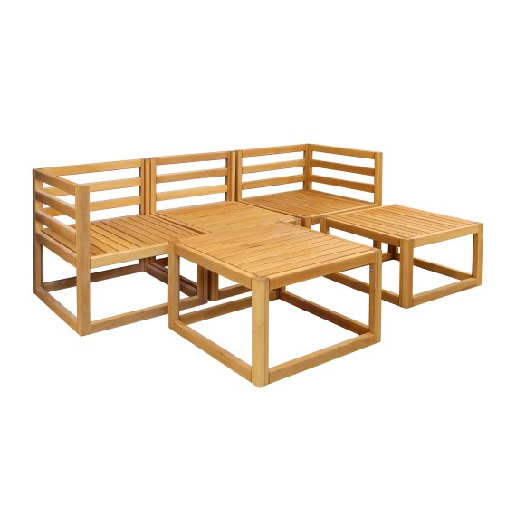 Այգու հավաքածու HOBEL CORNER DECK WOOD TIK/DARK GREY (5) 