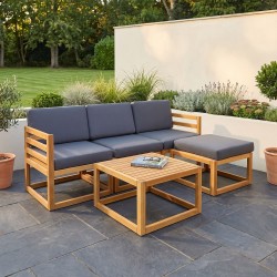 Садовый гарнитур HOBEL CORNER DECK WOOD TIK/DARK GREY (5) 