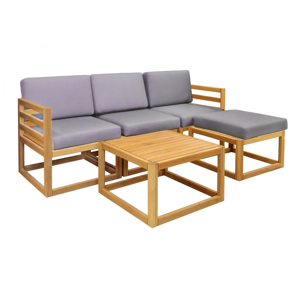 Garden set HOBEL CORNER DECK WOOD TIK/LIGHT GREY (5) 