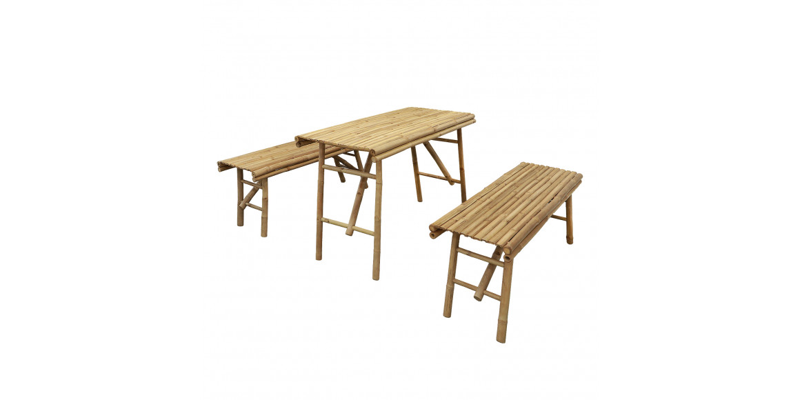 Garden set KOOPMAN FOLDABLE BENCH BAMBOO SET 1+2 (VT8000540/VT8000530)
