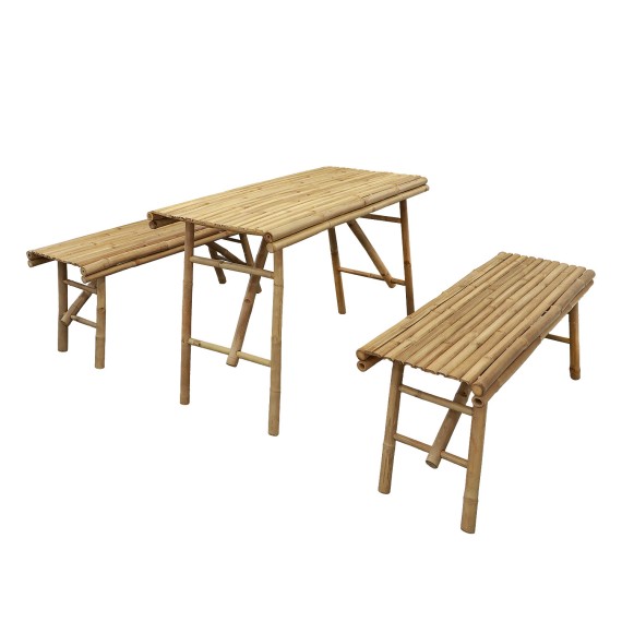 Садовый гарнитур KOOPMAN FOLDABLE BENCH BAMBOO SET 1+2 (VT8000540/VT8000530)