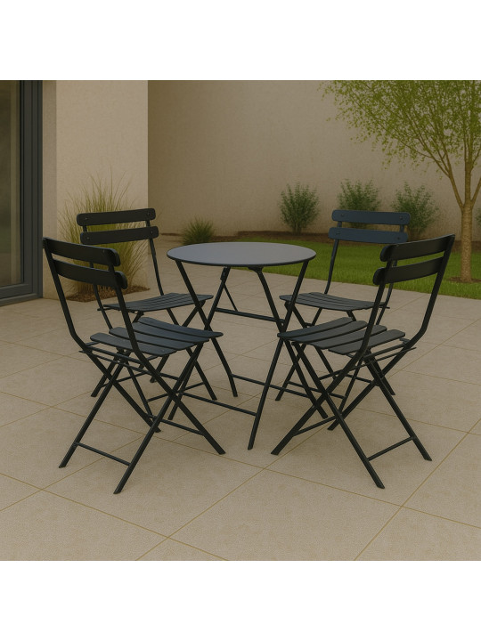 Садовый гарнитур KOOPMAN GARDEN FURNITURE 1+4 ANTRACITE (CK9200760/CK9200750)