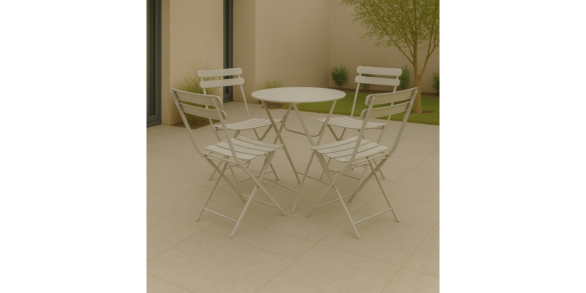 Այգու հավաքածու KOOPMAN GARDEN FURNITURE 1+4 WHITE (CK9200930/CK9200910)