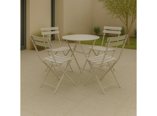 Այգու հավաքածու KOOPMAN GARDEN FURNITURE 1+4 WHITE (CK9200930/CK9200910)
