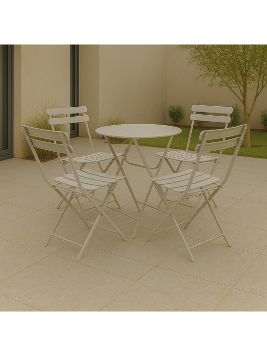 Garden set KOOPMAN GARDEN FURNITURE 1+4 WHITE (CK9200930/CK9200910)