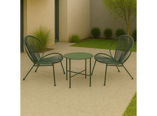 Այգու հավաքածու KOOPMAN GARDEN FURNITURE SET 3PCS GREEN (Y06000520)