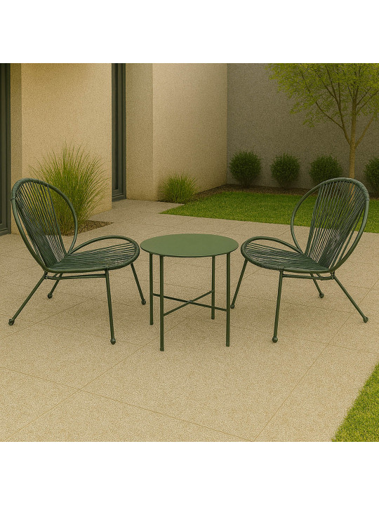 Садовый гарнитур KOOPMAN GARDEN FURNITURE SET 3PCS GREEN (Y06000520)