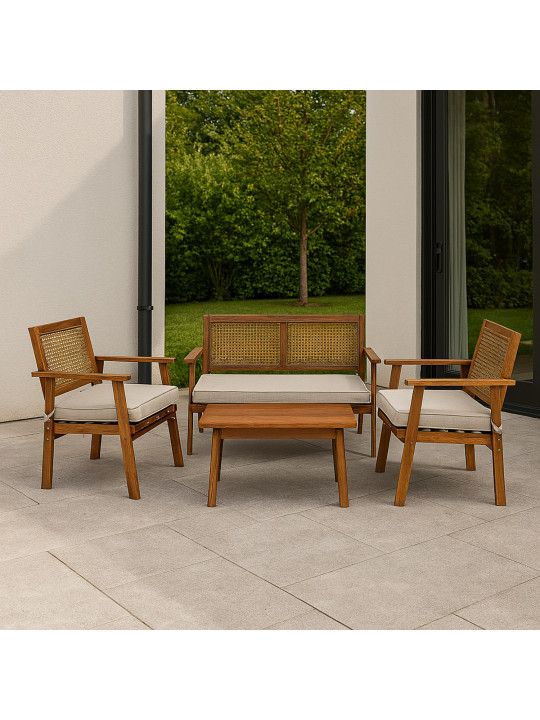 Garden set KOOPMAN GARDEN FURNITURE SET WOOD (F1) (VM2000050)