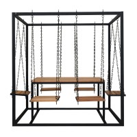 Այգու տաղավար HOBEL ADEL 1+6 BLACK METAL/WOOD TIK (6) 