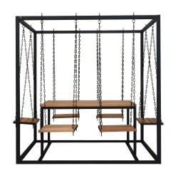 Garden house HOBEL ADEL 1+6 BLACK METAL/WOOD TIK (6) 