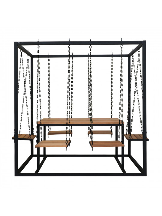Беседка HOBEL ADEL 1+6 BLACK METAL/WOOD TIK (6) 