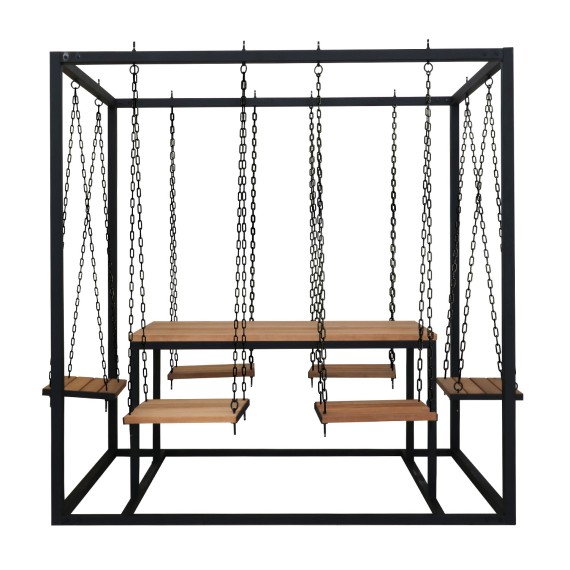 Garden house HOBEL ADEL 1+6 BLACK METAL/WOOD TIK (6) 
