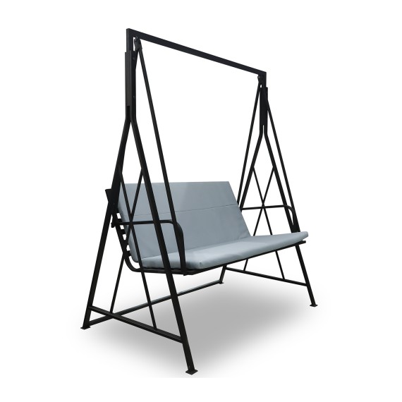 Garden rocking chair HOBEL JASPER METAL BLACK (4) 