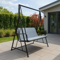 Garden rocking chair HOBEL JASPER METAL BLACK (4) 