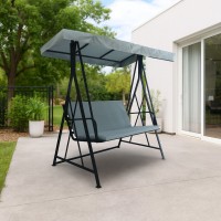 Garden rocking chair HOBEL JASPER ROOF METAL BLACK (4) 