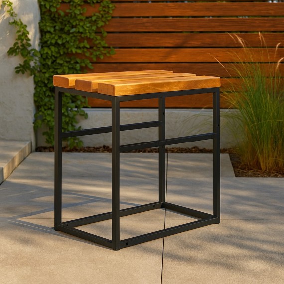 Garden table HOBEL LAGOON SID TABLE METAL BLACK/WOOD TIK (1) 