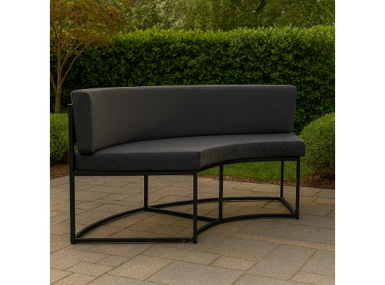 Այգու հավաքածու HOBEL LAGOON SOFA ROUND METAL BLACK/GREY (1) 
