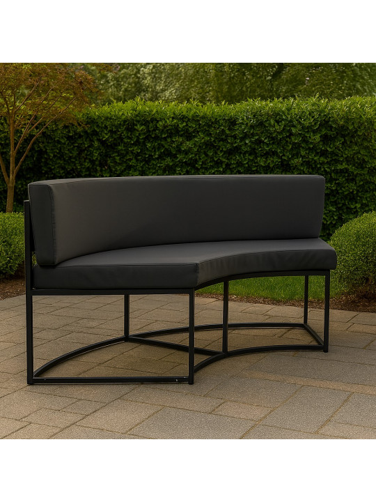 Այգու հավաքածու HOBEL LAGOON SOFA ROUND METAL BLACK/GREY (1) 