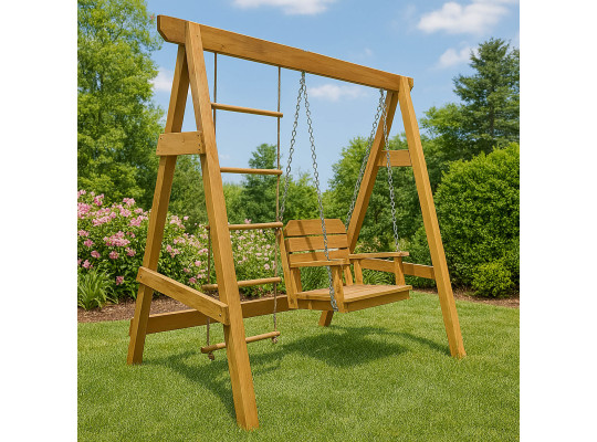 Садовый кресло качалка HOBEL LUNA WOOD (2) 