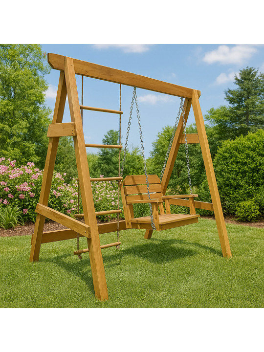 Garden rocking chair HOBEL LUNA WOOD (2) 