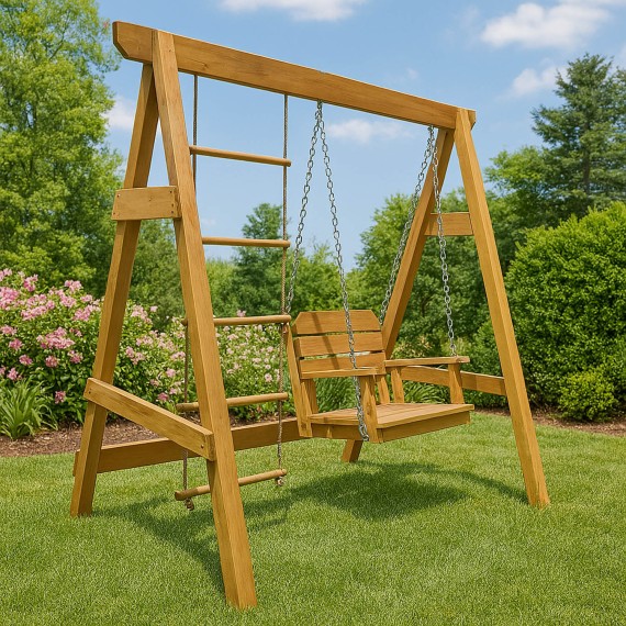 Garden rocking chair HOBEL LUNA WOOD (2) 