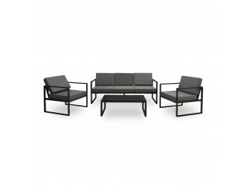 Садовый гарнитур HOBEL MOUTH 3+1+1 METAL BLACK /OXFORD-6142 (4) 