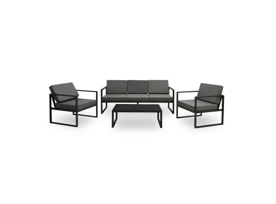 Садовый гарнитур HOBEL MOUTH 3+1+1 METAL BLACK /OXFORD-6142 (4) 