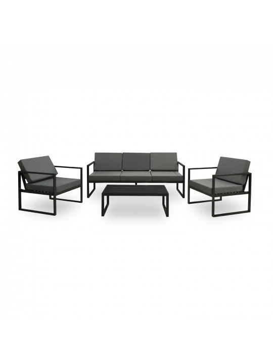 Садовый гарнитур HOBEL MOUTH 3+1+1 METAL BLACK /OXFORD-6142 (4) 