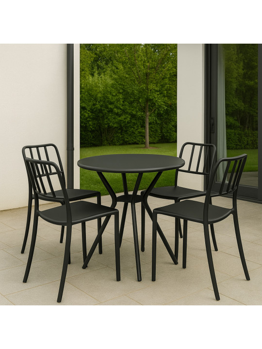 Garden set KOOPMAN PS DARK GREY 1+4 (LE5000040/LE5000030)