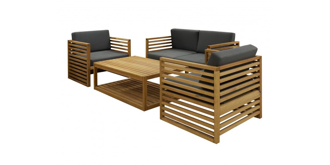 Garden set HOBEL REEF 1+2+1+1 WOOD TIK/DARK GREY (4) 