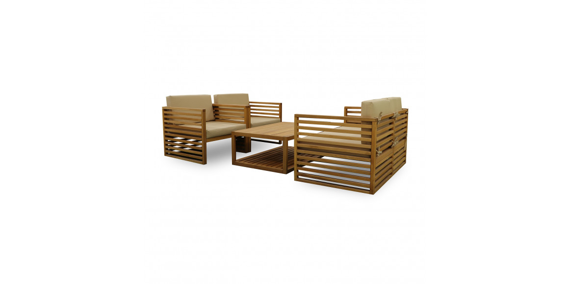 Garden set HOBEL REEF 1+2+1+1 WOOD TIK/DARK GREY (4) 