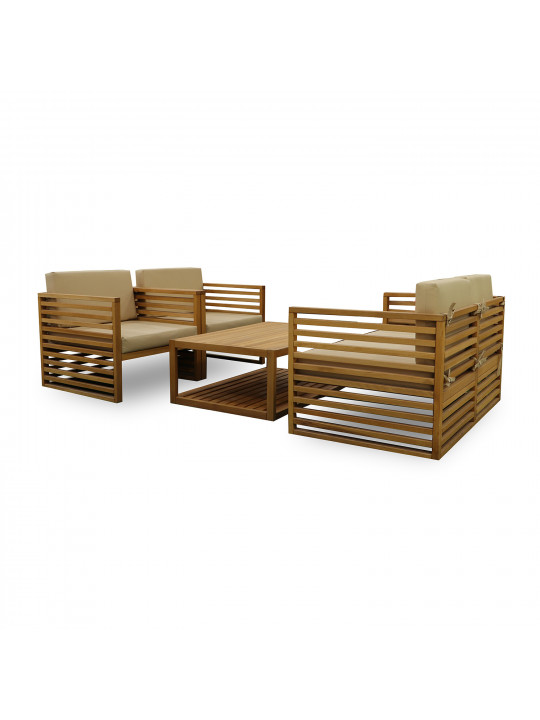 Garden set HOBEL REEF 1+2+1+1 WOOD TIK/DARK GREY (4) 
