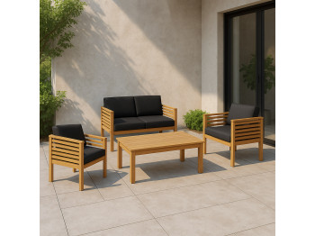 Garden set HOBEL SAILOR 1+2+1+1 WOOD TIK/DARK GREY (4) 