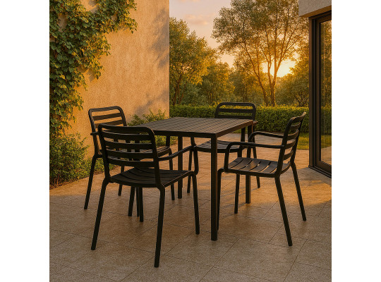 Այգու հավաքածու KOOPMAN SET 1+4 TABLE 76X76CM NON WOOD/CHAIR PP (X61000100/LF8000010)