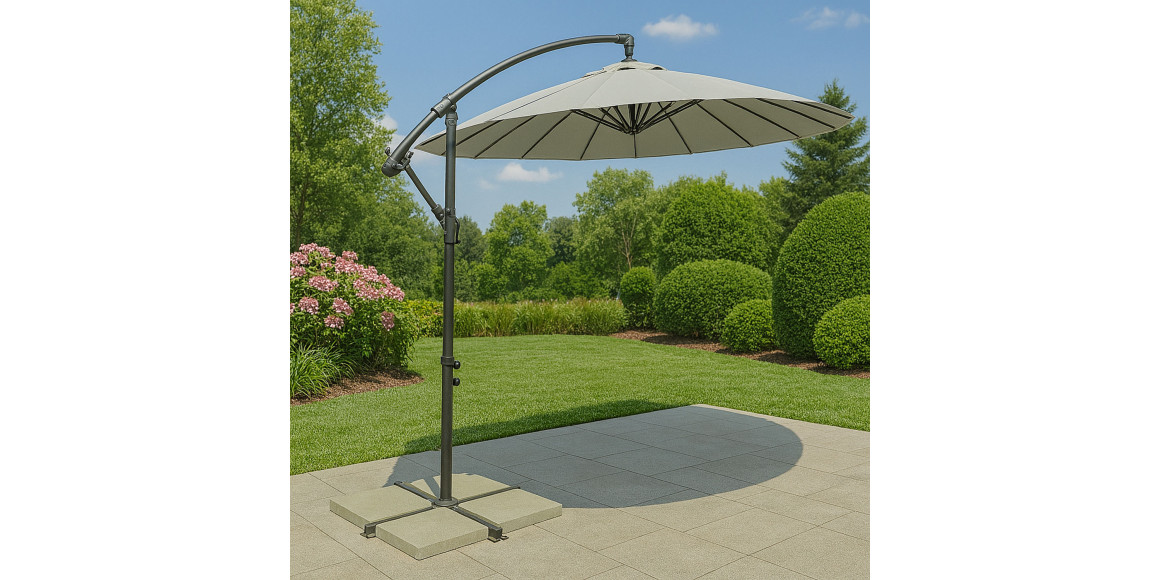 Garden accessories KOOPMAN UMBRELLA BANANA SHANGHAI GREY (4 STONE) (FC3000420)