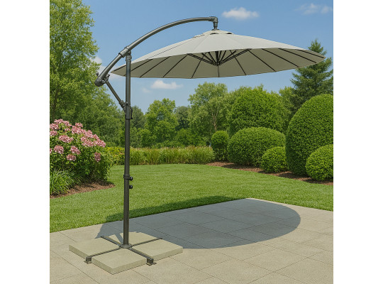 Garden accessories KOOPMAN UMBRELLA BANANA SHANGHAI GREY (4 STONE) (FC3000420)