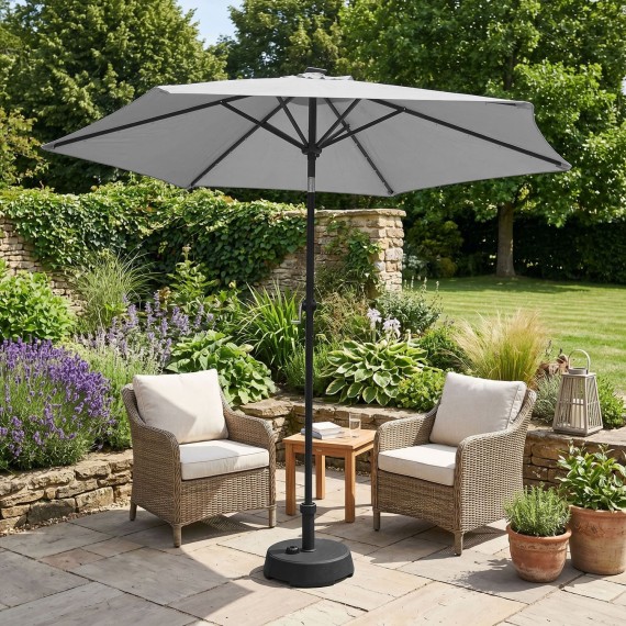 Այգու պարագաներ KOOPMAN UMBRELLA SOLAR LIGHT GREY (FD1000330/HS1100940)
