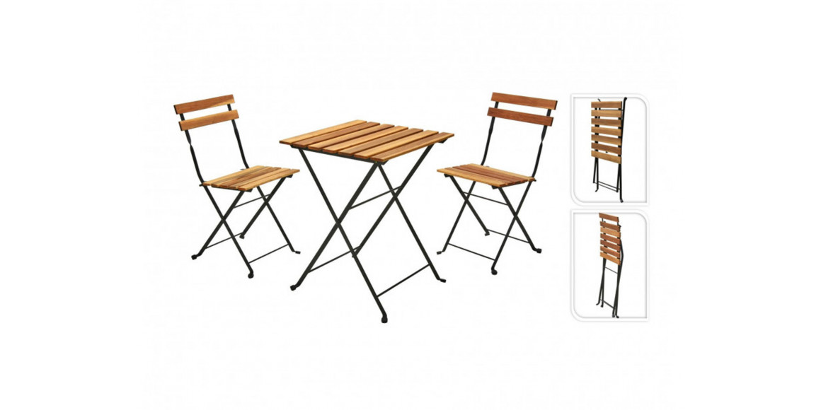 Садовый гарнитур KOOPMAN BISTRO SET BLACK FRAME 3PC (F1) (VN3000100)