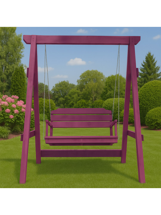 Garden rocking chair HOBEL WINGS WOOD PINK (2) 