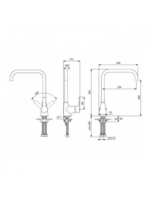 Խոհանոցի ծորակ IDEAL STANDARD S VIDIMA UNO СМЕСИТЕЛЬ (B0879AA)