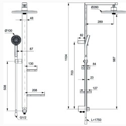 Душ-кран IDEAL STANDARD ALU+SHR SYS (BD583XG)
