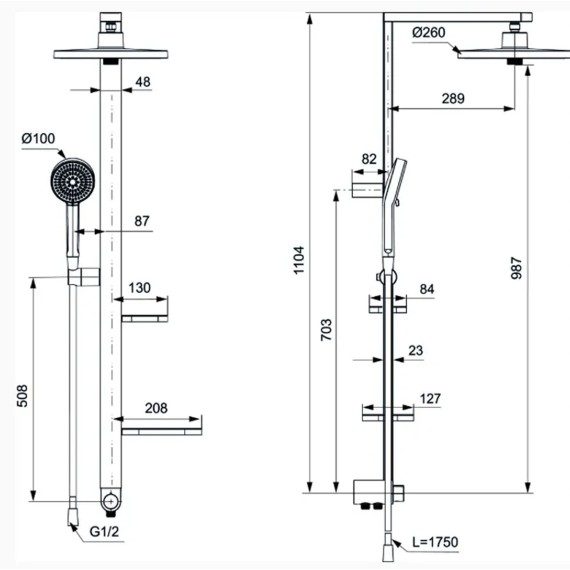 Душ-кран IDEAL STANDARD ALU+SHR SYS (BD583XG)