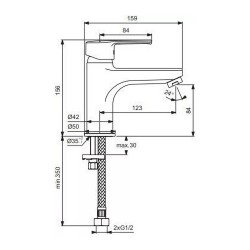 Shower-tap IDEAL STANDARD VIDIMAUNO BSN MXR RMTD CHROME RUS (B2010AA)