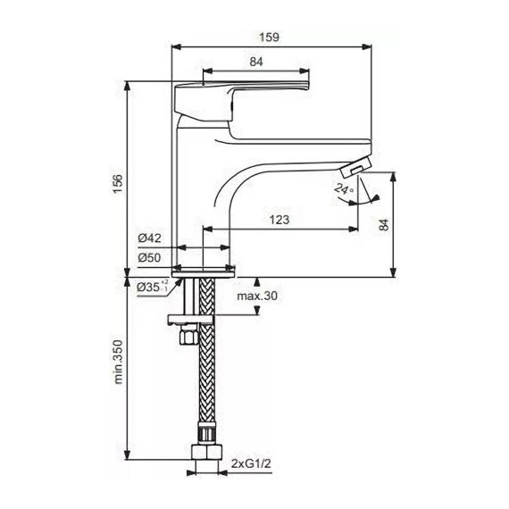 Shower-tap IDEAL STANDARD VIDIMAUNO BSN MXR RMTD CHROME RUS (B2010AA)