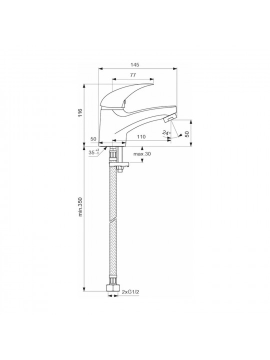 Shower-tap IDEAL STANDARD ORION BSN MXR R-MTD CHROME (BA001AA)