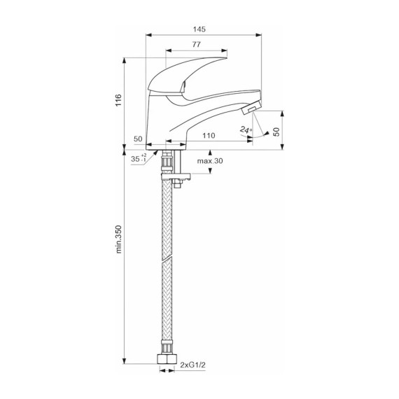 Ցնցուղ-ծորակ IDEAL STANDARD ORION BSN MXR R-MTD CHROME (BA001AA)